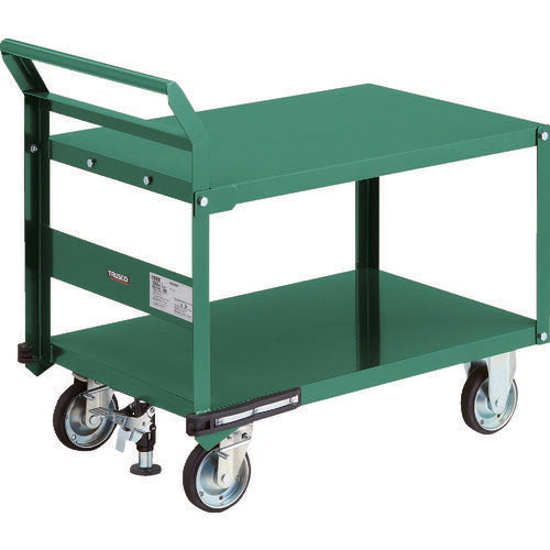 ＴＲＵＳＣＯ　鋼鉄製運搬車　９００Ｘ６００　片袖２段型　ハンドル側自在タイプ　プレス車　Ｌストッパー付 PH-22RSS
