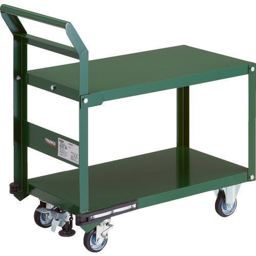 ＴＲＵＳＣＯ　鋼鉄製運搬車　８００Ｘ４５０　片袖２段型　ハンドル側自在タイプ　プレス車　Ｌストッパー付 PH-32RSS