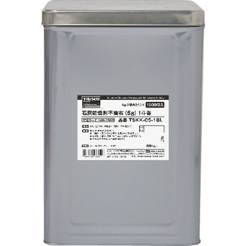 ＴＲＵＳＣＯ　石灰乾燥剤　（耐水、耐油包装）　５ｇ　１０００個入　１斗缶 TSKK-05-18L