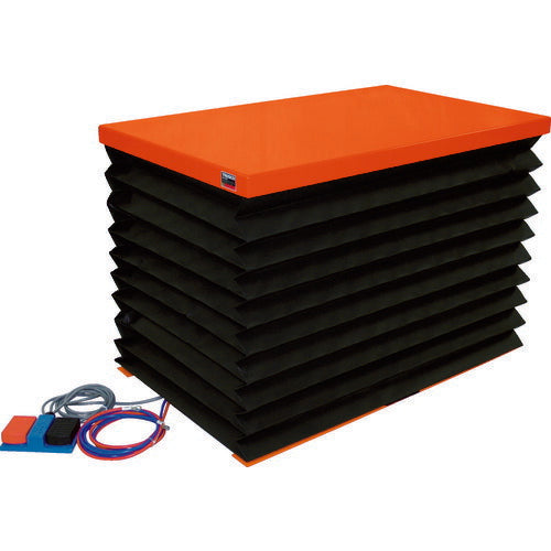 ＴＲＵＳＣＯ　テーブルリフト１００ｋｇ　電動Ｂねじ式　ＤＣ１２Ｖバッテリー専用　蛇腹付　５２０×８５０ HDL-L1058RJ-D1