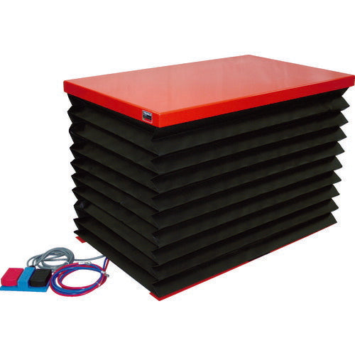 ＴＲＵＳＣＯ　テーブルリフト１００ｋｇ　電動Ｂねじ式　ＤＣ１２Ｖバッテリー専用　蛇腹付　５２０×８５０ HDL-W1058RJ-D1
