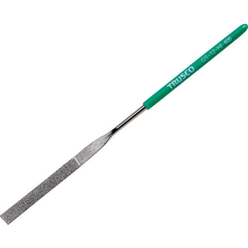 ＴＲＵＳＣＯ　ダイヤモンドヤスリ　精密用＃４００　平　１本入　全長１４０ｍｍ（１２本組サイズ） GS-12-HI-400