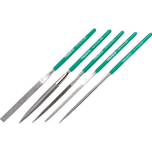ＴＲＵＳＣＯ　ダイヤモンドヤスリ　精密用＃４００　５本セット　全長１８０ｍｍ（８本組サイズ） GS-8-SET-400