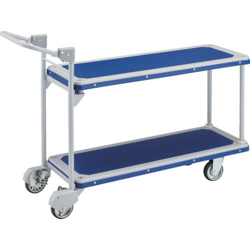 【取寄品】 ＴＲＵＳＣＯ プレス製台車 ドンキーカート ２段式片袖タイプ １１９０×４４０ ハンドストッパー付 404NHS 【送料都度見積】