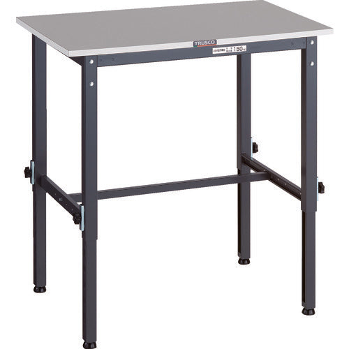 ＴＲＵＳＣＯ　軽荷重作業台高さ調節式（１５０ｋｇ）ＲＡＥＭ２型　ＲｏＨＳ２対応天板　９００Ｘ６００ＸＨ６５０～９５０　ダークグレー色 RAEM2-0960 DG