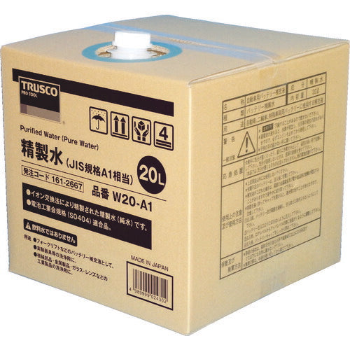 ＴＲＵＳＣＯ 精製水 ２０Ｌ ＪＩＳ規格Ａ１相当 W20-A1