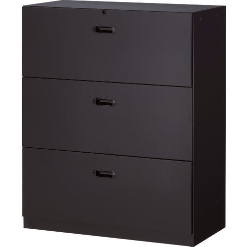 ＴＲＵＳＣＯ ユニット型壁面書庫 ラテラル３段 Ｈ１１１０ アジャスター付 ＢＫ色 UABK-11B
