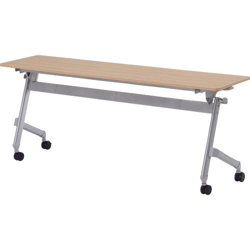 【取寄品】 ＴＲＵＳＣＯ 折りたたみ会議テーブル １８００Ｘ４５０ 天板ナチュラル TNA-1845-N 【送料都度見積】