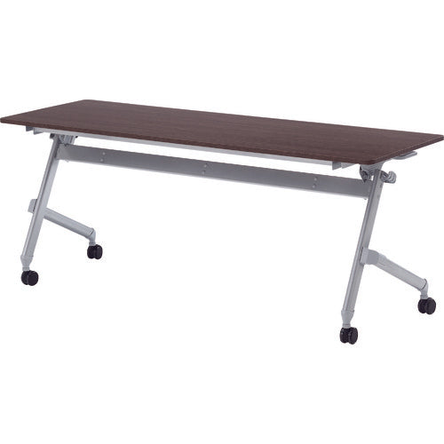 【取寄品】 ＴＲＵＳＣＯ 折りたたみ会議テーブル １８００Ｘ６００ 天板ダークウッド TNA-1860-DW 【送料都度見積】