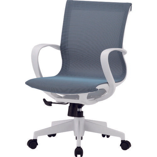 【取寄品】 ＴＲＵＳＣＯ メッシュチェア ブルー／ホワイト TRMC-10M-B 【送料都度見積】