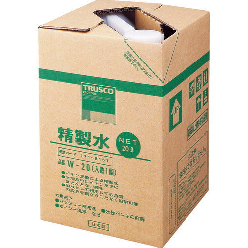 ＴＲＵＳＣＯ 精製水 ２０Ｌ （１個入） W-20