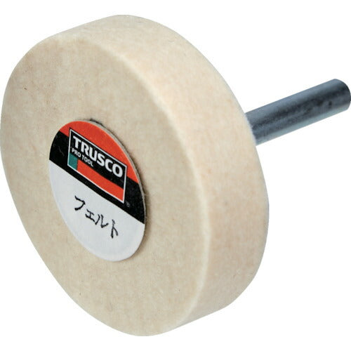ＴＲＵＳＣＯ フェルト軸付ホイール 外径５０Ｘ厚み１２Ｘ軸径６ （５個入） UFF512