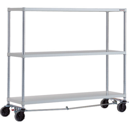 ＴＲＵＳＣＯ　スチールラック　フェニックスラック　１５００Ｘ４５０　３段　Ｕ車輪４輪Ｓ付　Ｗ色　抗菌粉体塗装 PER-4543-U125-B4-W