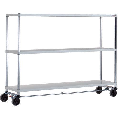 ＴＲＵＳＣＯ　スチールラック　フェニックスラック　１８００Ｘ４５０　３段　Ｕ車輪４輪Ｓ付　Ｗ色　抗菌粉体塗装 PER-4643-U125-B4-W