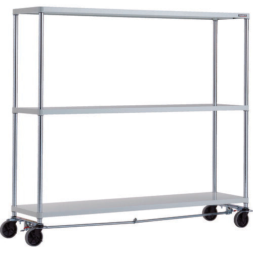 ＴＲＵＳＣＯ　スチールラック　フェニックスラック　１８００Ｘ４５０　３段　Ｕ車輪４輪Ｓ付　Ｗ色　抗菌粉体塗装 PER-5643-U125-B4-W