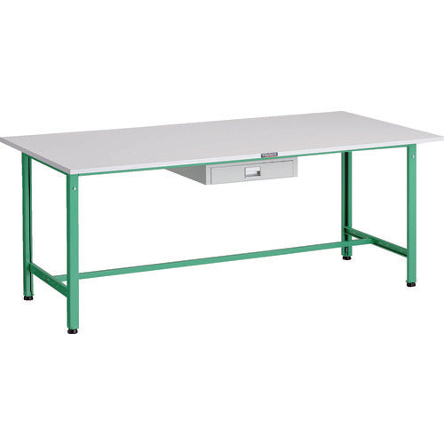 ＴＲＵＳＣＯ　軽荷重作業台（３００ｋｇ）ＡＥ型　１８００Ｘ９００ＸＨ７４０　薄型１段引出し付　ヤンググリーン色 AE-1809UDC1 YG