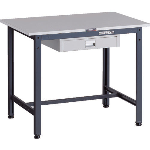 ＴＲＵＳＣＯ　軽荷重作業台（３００ｋｇ）ＡＥ型　９００Ｘ６００ＸＨ７４０　薄型１段引出し付　ダークグレー色 RAE-0960UDC1 DG