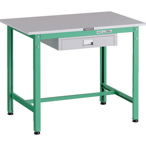 ＴＲＵＳＣＯ　軽荷重作業台（３００ｋｇ）ＡＥ型　９００Ｘ６００ＸＨ７４０　薄型１段引出し付　ヤンググリーン色 RAE-0960UDC1 YG