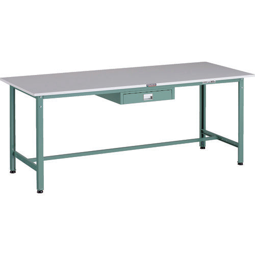 ＴＲＵＳＣＯ　軽荷重作業台（３００ｋｇ）ＡＥ型　１８００Ｘ７５０ＸＨ７４０　薄型１段引出し付　グリーン色 RAE-1800UDC1