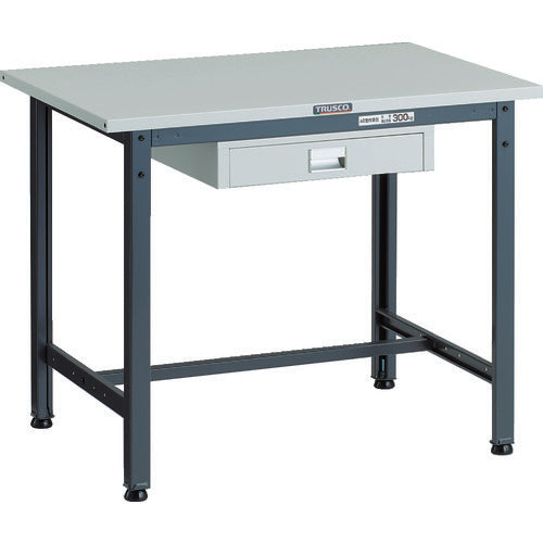 ＴＲＵＳＣＯ　軽荷重作業台（３００ｋｇ）ＡＥ型　９００Ｘ６００ＸＨ７４０　薄型１段引出し付　ダークグレー色 SAE-0960UDC1 DG