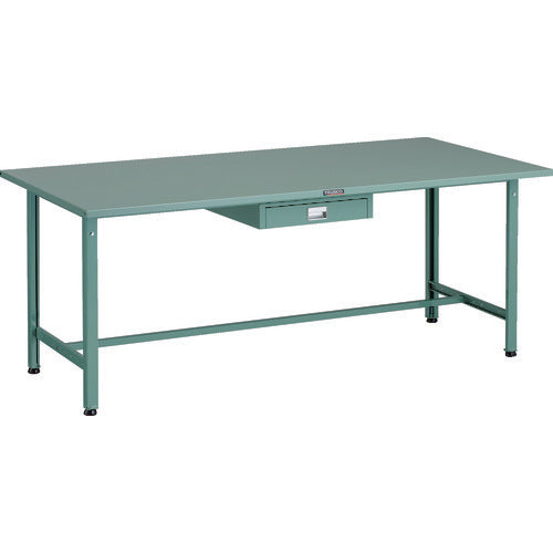ＴＲＵＳＣＯ　軽荷重作業台（３００ｋｇ）ＡＥ型　１８００Ｘ９００ＸＨ７４０　薄型１段引出し付　グリーン色 SAE-1809UDC1