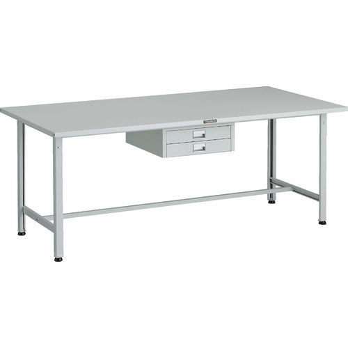 ＴＲＵＳＣＯ　軽荷重作業台（３００ｋｇ）ＡＥ型　１８００Ｘ９００ＸＨ７４０　薄型２段引出し付　ホワイト色 SAE-1809UDC2 W
