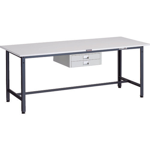 ＴＲＵＳＣＯ　軽荷重作業台（３００ｋｇ）ＡＥ型　１８００Ｘ７５０ＸＨ７４０　薄型２段引出し付　ダークグレー色 AE-1800UDC2 DG