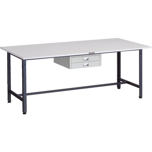 ＴＲＵＳＣＯ　軽荷重作業台（３００ｋｇ）ＡＥ型　１８００Ｘ９００ＸＨ７４０　薄型２段引出し付　ダークグレー色 AE-1809UDC2 DG