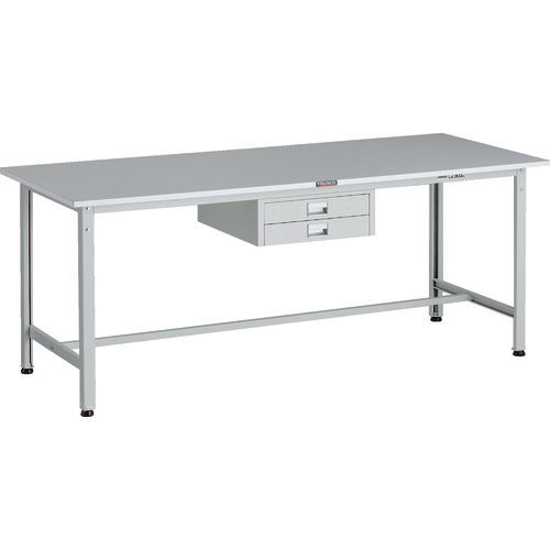 ＴＲＵＳＣＯ　軽荷重作業台（３００ｋｇ）ＡＥ型　１８００Ｘ７５０ＸＨ７４０　薄型２段引出し付　ホワイト色 RAE-1800UDC2 W
