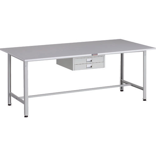 ＴＲＵＳＣＯ　軽荷重作業台（３００ｋｇ）ＡＥ型　１８００Ｘ９００ＸＨ７４０　薄型２段引出し付　ホワイト色 RAE-1809UDC2 W