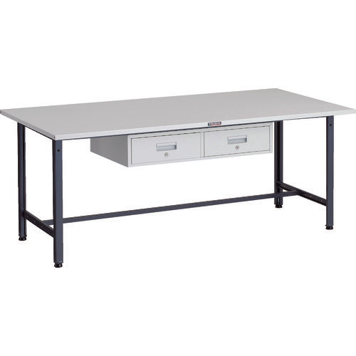 ＴＲＵＳＣＯ　軽荷重作業台（３００ｋｇ）ＡＥ型　１８００Ｘ９００ＸＨ７４０　２列引出し付　ダークグレー色 SAE-1809FL2 DG