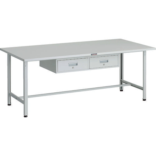 ＴＲＵＳＣＯ　軽荷重作業台（３００ｋｇ）ＡＥ型　１８００Ｘ９００ＸＨ７４０　２列引出し付　ホワイト色 SAE-1809FL2 W