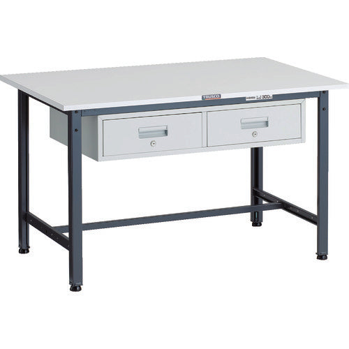 ＴＲＵＳＣＯ　軽荷重作業台（３００ｋｇ）ＡＥ型　１２００Ｘ７５０ＸＨ７４０　２列引出付　ダークグレー色 AE-1200FL2 DG