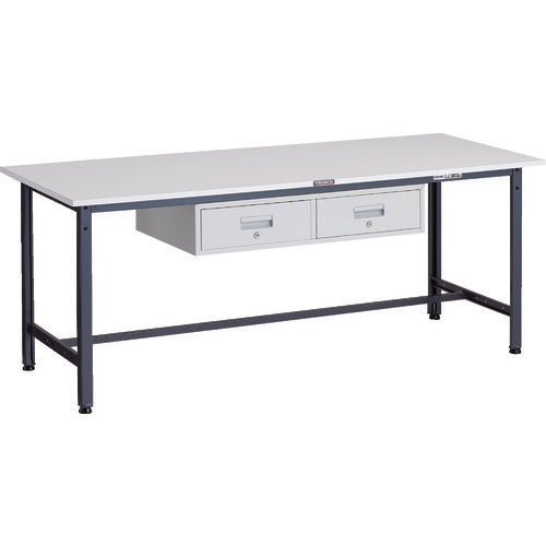 ＴＲＵＳＣＯ　軽荷重作業台（３００ｋｇ）ＡＥ型　１８００Ｘ７５０ＸＨ７４０　２列引出付　ダークグレー色 AE-1800FL2 DG
