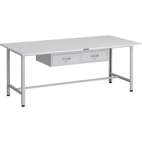 ＴＲＵＳＣＯ　軽荷重作業台（３００ｋｇ）ＡＥ型　１８００Ｘ９００ＸＨ７４０　２列引出付　ホワイト色 AE-1809FL2 W