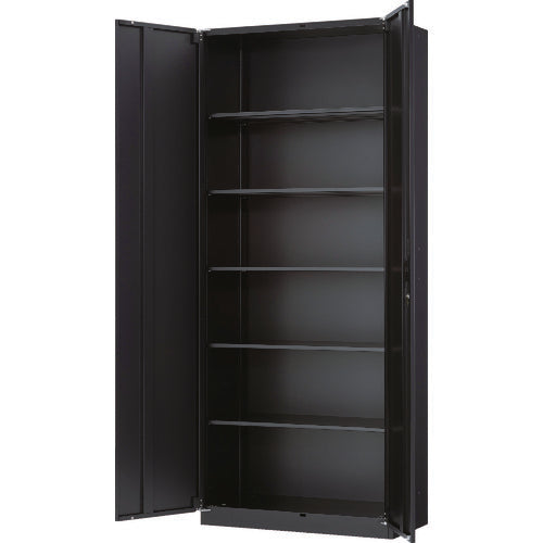 ＴＲＵＳＣＯ ユニット型壁面書庫 両開き Ｈ２１６０ アジャスター付 ＢＫ色 UHBK-21B