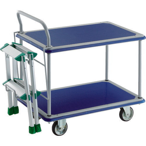 ＴＲＵＳＣＯ　プレス製台車　ドンキーカート　２段式片袖タイプ７４０×４８０　ＴＡＦ－２付 304N-TAF2