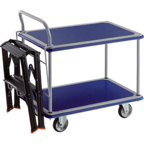 ＴＲＵＳＣＯ　プレス製台車　ドンキーカート　２段式片袖タイプ８１０×５１０　ＴＳＡＦ－２ＢＫ付 304N-TSAF2-BK