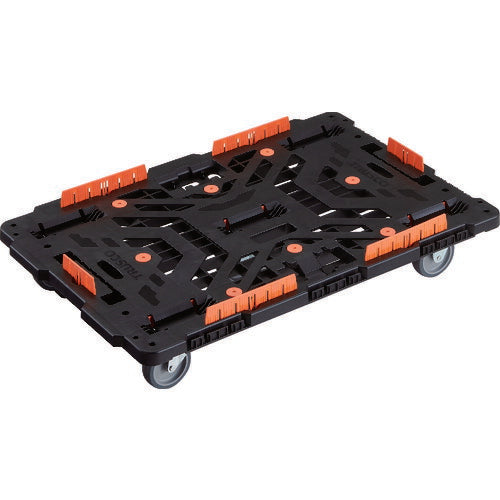 ＴＲＵＳＣＯ　連結式樹脂製平台車　ビートル　９００Ｘ６００　自在３輪　コボレ止めセット付 BT900KJ3-E100