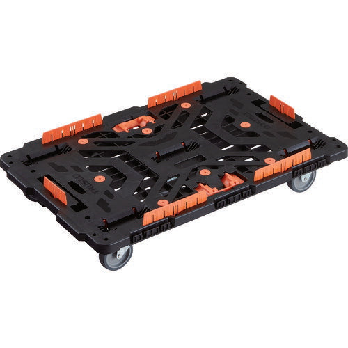 ＴＲＵＳＣＯ　連結式樹脂製平台車　ビートル　９００Ｘ６００　自在３輪　コボレ止めセット　とめたろう付 BT900KJ3-E100T