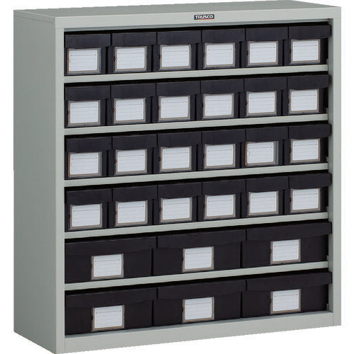 ＴＲＵＳＣＯ　コンテナラックケース　バンラックケース　Ｍ型　導電引出小Ｘ２４　大Ｘ６個 D305M-24S6L