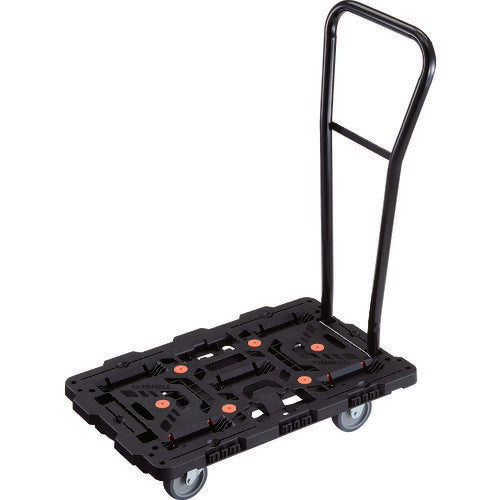 ＴＲＵＳＣＯ　連結式樹脂製平台車　ビートル　７００Ｘ４５０　自在３輪　脱着式ハンドル付 BT700J3H-E100