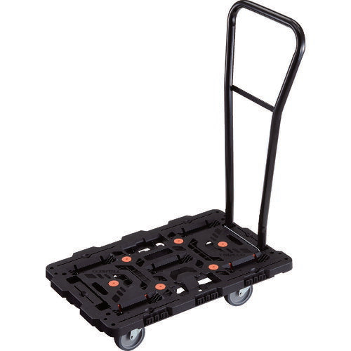 ＴＲＵＳＣＯ　連結式樹脂製平台車　ビートル　７００Ｘ４５０　自在５輪　脱着式ハンドル付 BT700J5H-E100