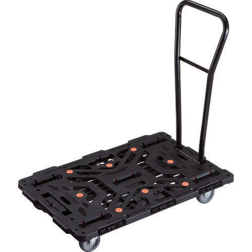 ＴＲＵＳＣＯ　連結式樹脂製平台車　ビートル　９００Ｘ６００　自在３輪　脱着式ハンドル付 BT900J3H-E100