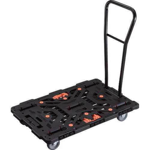 ＴＲＵＳＣＯ　連結式樹脂製平台車　ビートル　９００Ｘ６００　自在３輪　脱着式ハンドル付　とめたろう付 BT900J3H-E100T