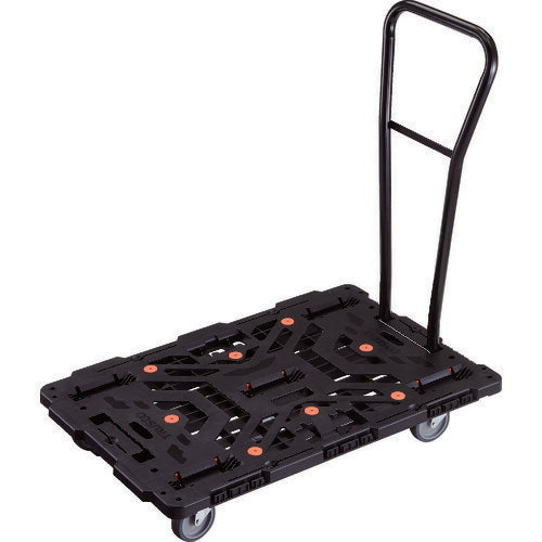ＴＲＵＳＣＯ　連結式樹脂製平台車　ビートル　９００Ｘ６００　自在５輪　脱着式ハンドル付 BT900J5H-E100