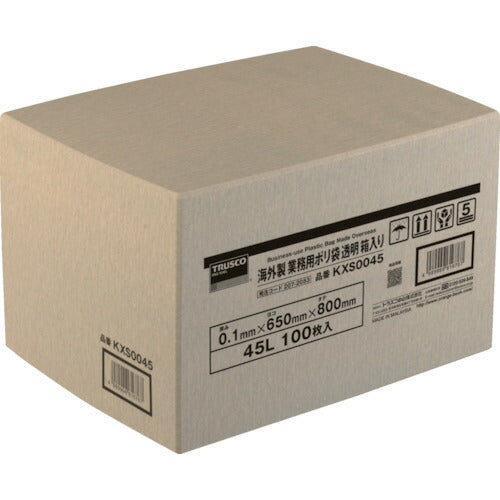 ＴＲＵＳＣＯ　海外製　業務用ポリ袋　透明・箱入　０．１×７０Ｌ　１００枚入 KXS0070