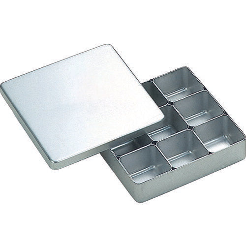 ＴＲＵＳＣＯ アルミ検食容器 ボックス９個付 １５０Ｘ１５０Ｘ３８ AFS-150