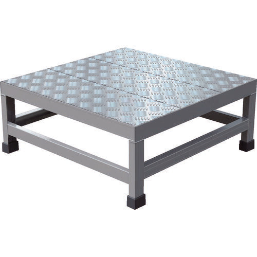 ＴＲＵＳＣＯ アルミ製溶接一体構造型作業台 縞板タイプ 一段（完成品） Ｗ６００×Ｄ６００×Ｈ２５０ WTDBC-6625