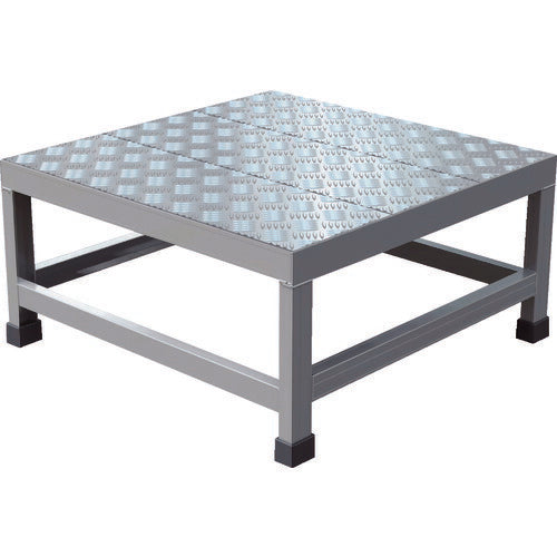 ＴＲＵＳＣＯ アルミ製溶接一体構造型作業台 縞板タイプ 一段（完成品） Ｗ６００×Ｄ６００×Ｈ３００ WTDBC-6630